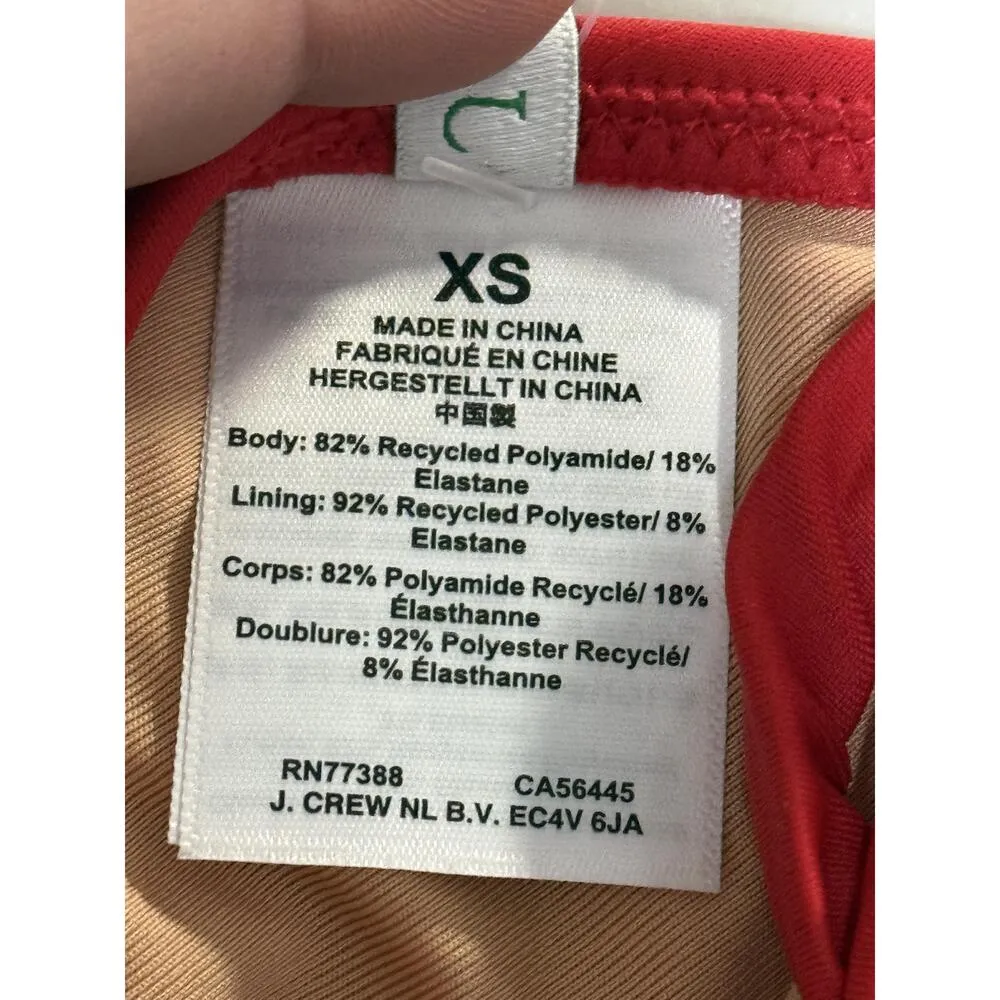 NEW J. Crew DD Halter Tie-Back Bikini Top With Mesh Swimwear BY633 Red Size XS - Image 4