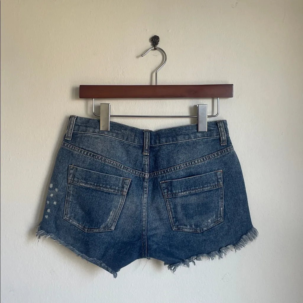 Free People Tulum Distressed Denim Shorts - Image 4