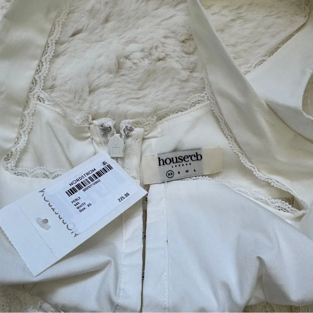 House of CB Cotton Lace Trim Midi Sundress XS - White - Image 8