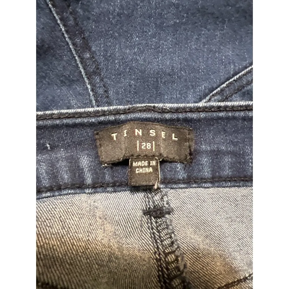 Tinsel High Rise Flared Denim Blue Jeans Wide Leg Boho Hippie Retro Size 28 - Image 5