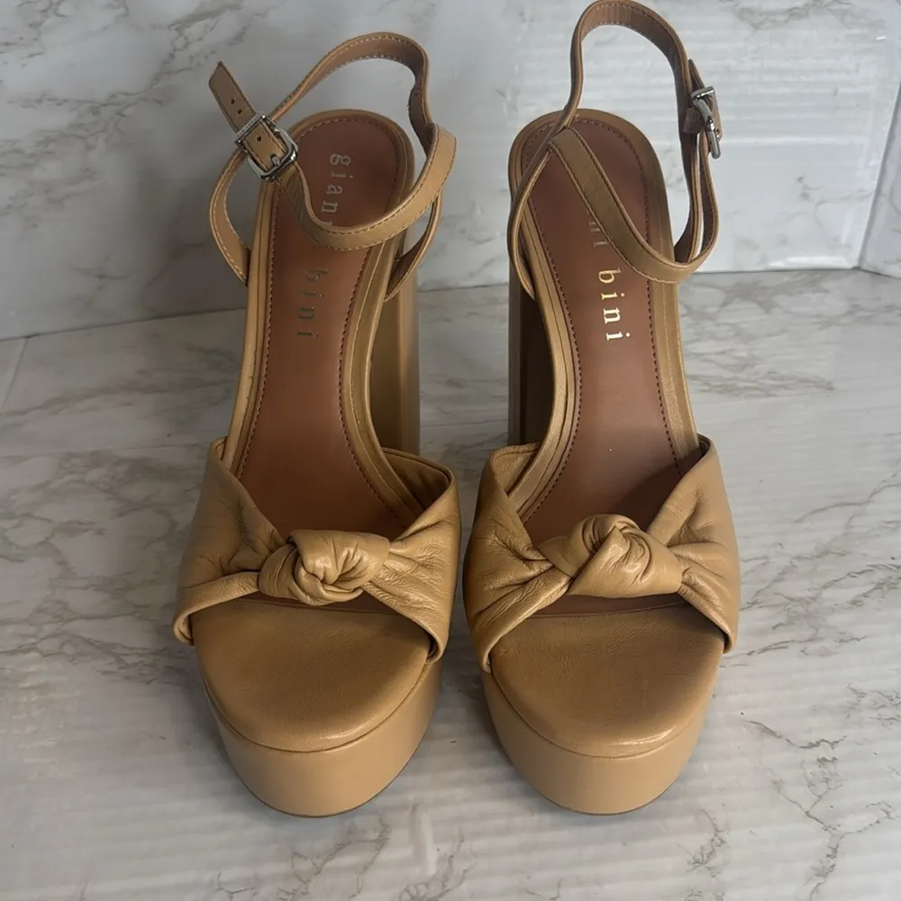 Gianni Bini x Jess Southern Carrie Knotted Bow Platform heels size 9.5 read*** - Image 6