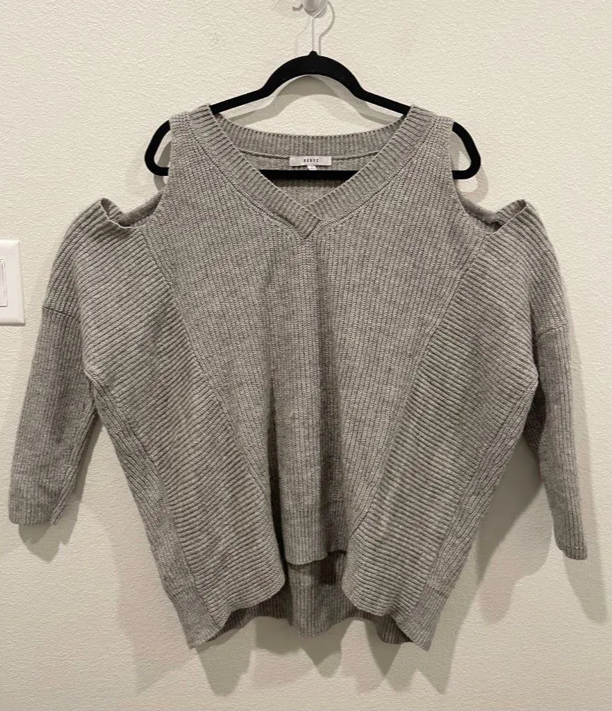 Anthropologie RO&DE Oversized Cold Shoulder Grey Sweater - Image 2
