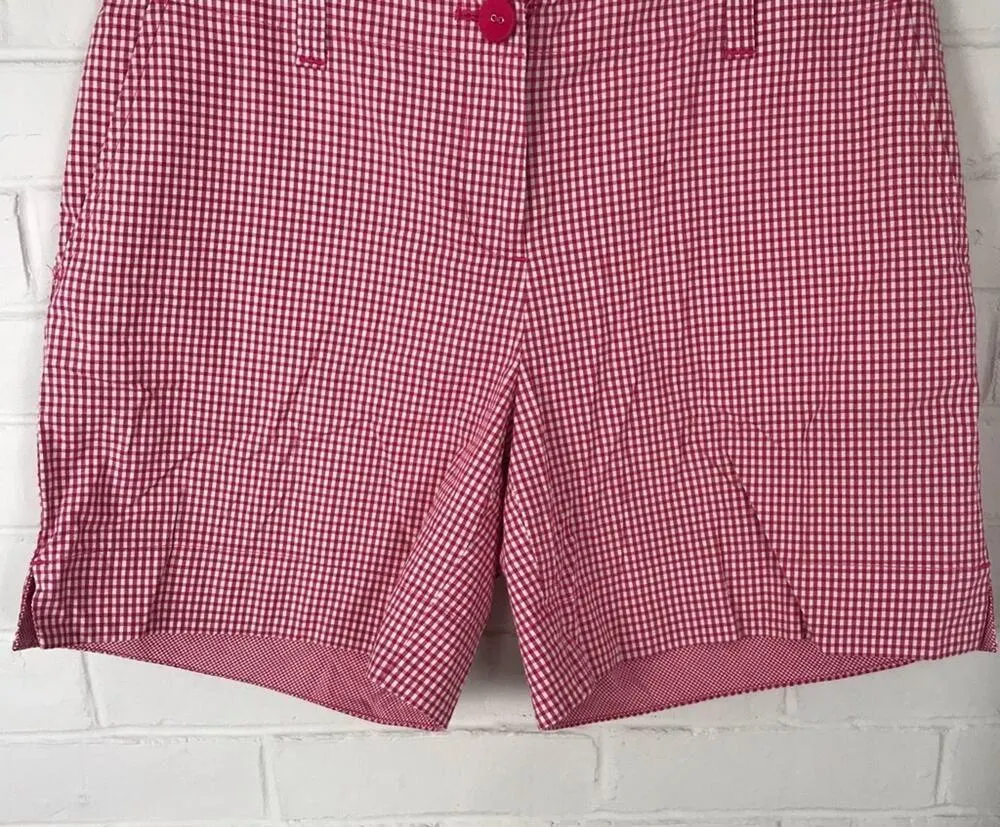 Talbots Pink Gingham Casual Chino Shorts Size 4P - Image 6