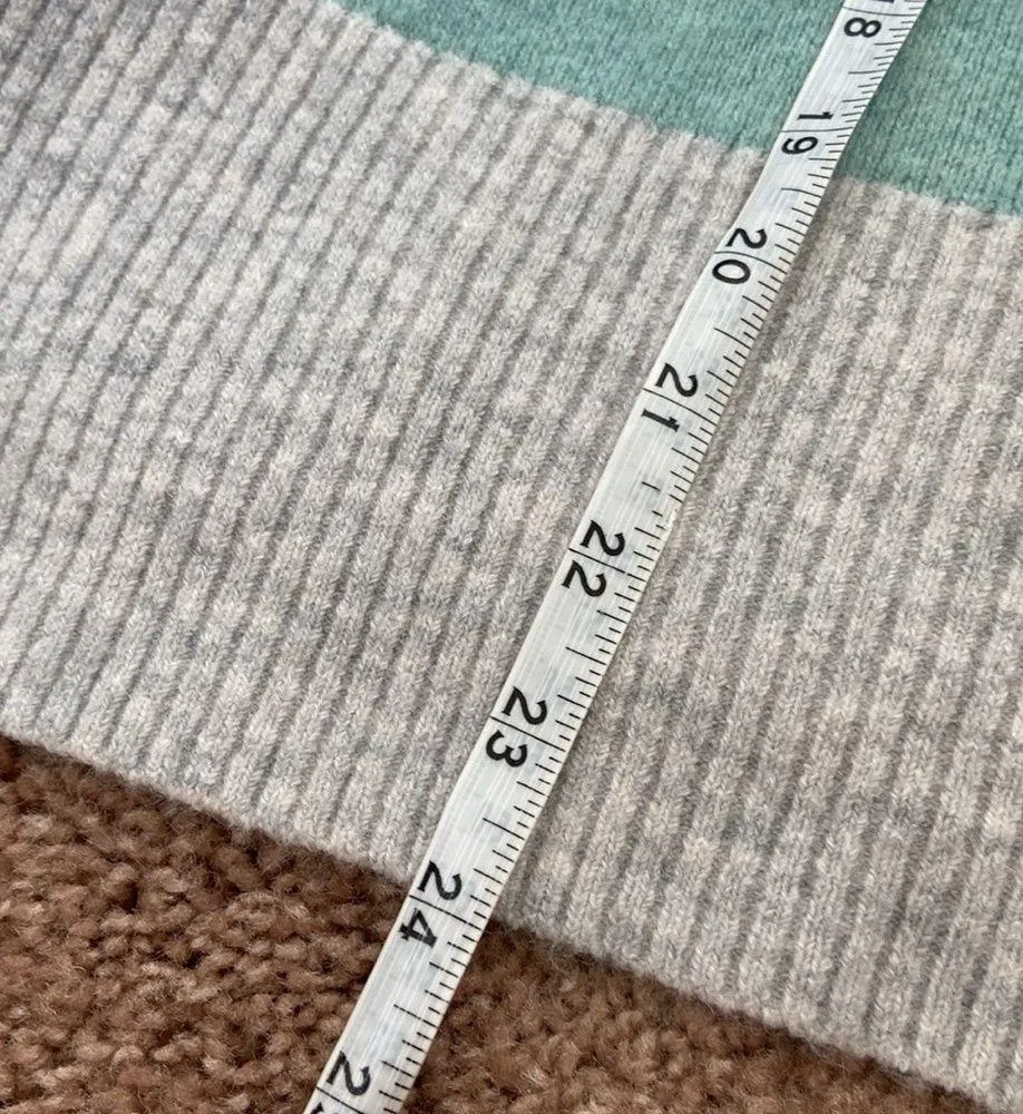 J. Crew Striped turtleneck sweater in Supersoft yarn (Sz XXL) Green & Gray - Image 12