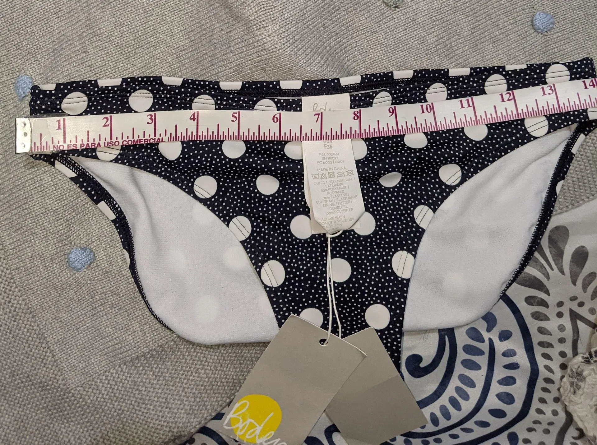 Boden | Bikini bottom | Navy/Ivory Spot | US4 Blue Size 4 - Image 4