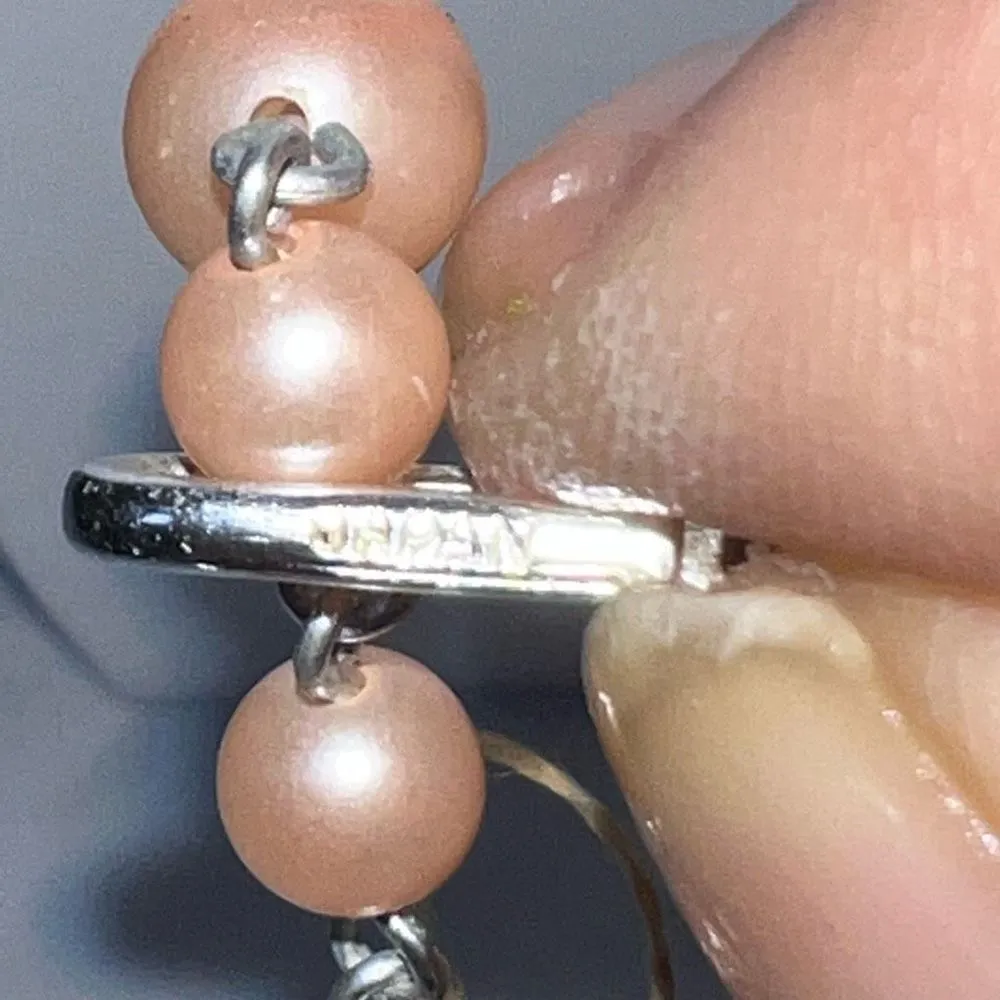 Vintage Made in Japan Faux Pink Pearl Double Layer‎ Necklace - Image 6