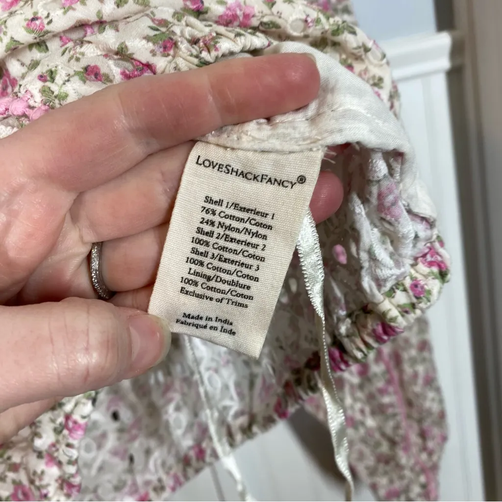 LOVESHACKFANCY dorabella crop top‎ Blouse in petunia pink size medium coquette - Image 7