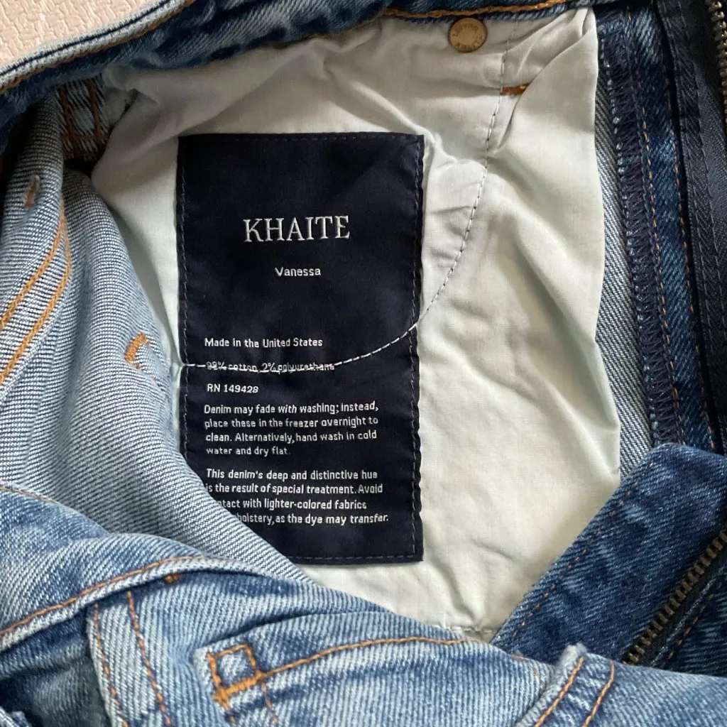 Khaite Vanessa High Rise Jeans vintage blue SZ28 waist 28 in - Image 2