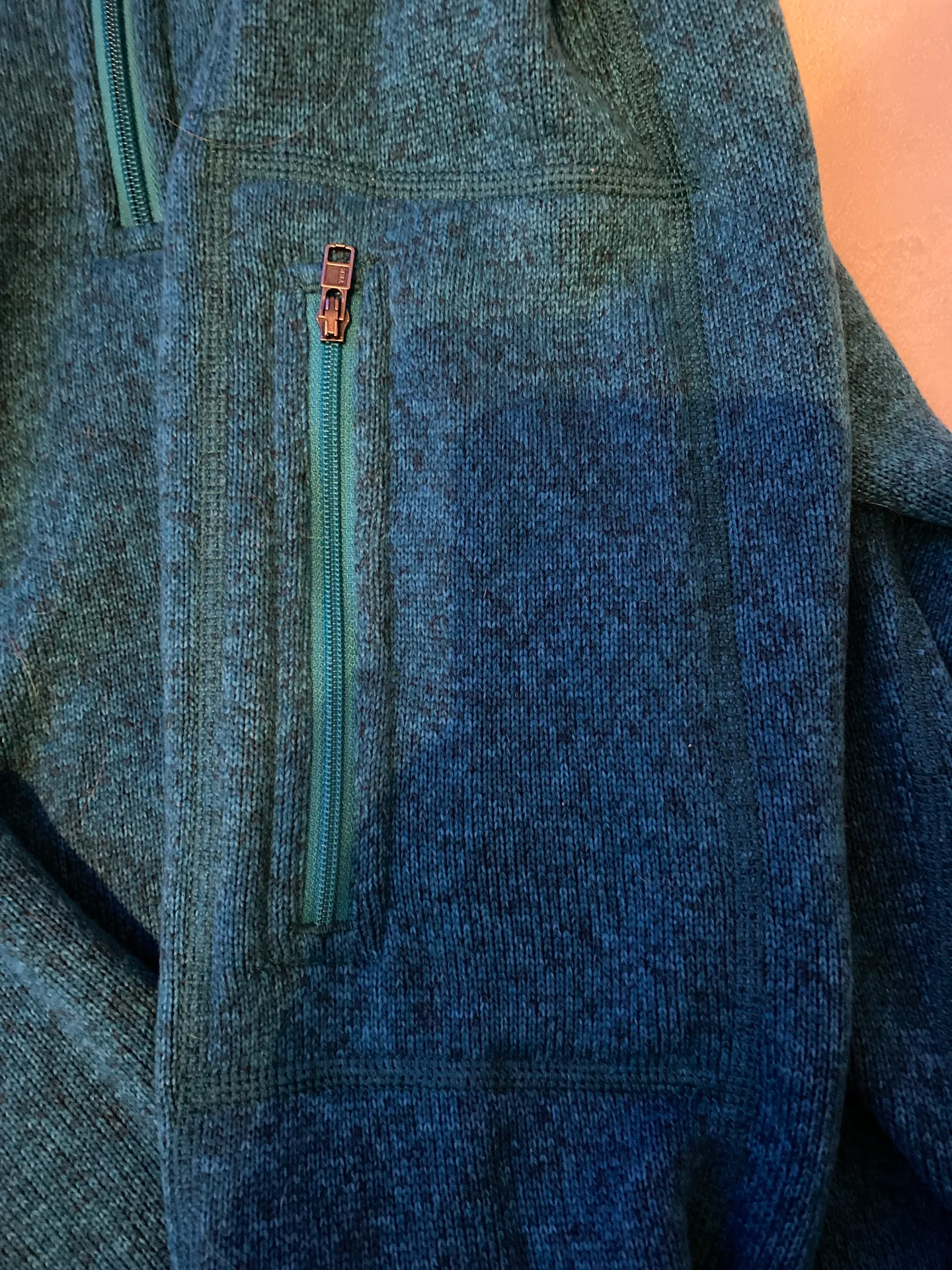 Patagonia Teal Pullover; Quarter Zip - Image 3