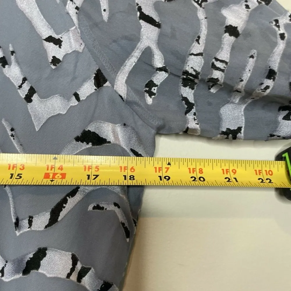 Parker Silk Blend Blue Velvet Zebra Print Tie Front Blouse Size XS - Image 9