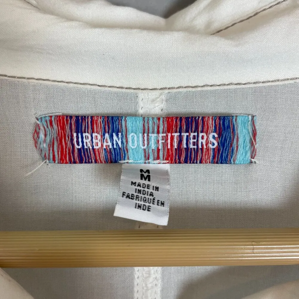 Urban Outfitters Blouse White Semi-Sheer Long Sleeve FLAWS Size Medium Women Top - Image 3
