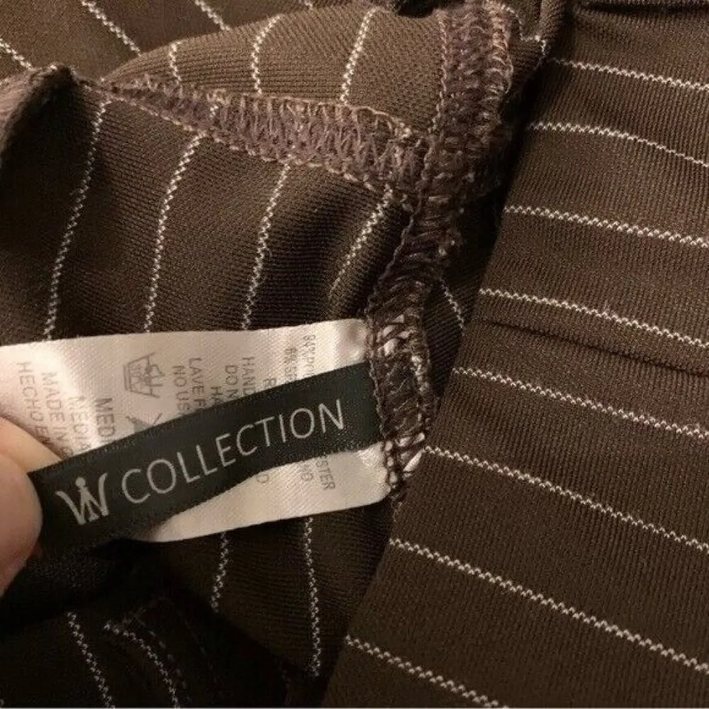 W Collection Brown Wide Leg Pants Medium Stretch Workwear Office Classic - Image 5