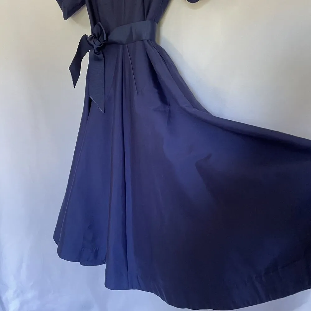 Teria Yabar Madrid blue 1950s dress circle skirt vintage design pockets bow - Image 11