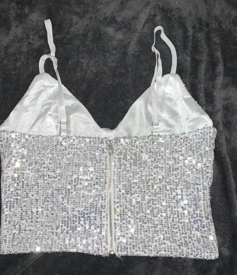 Shinestar Cropped Sequin Tank - Image 3