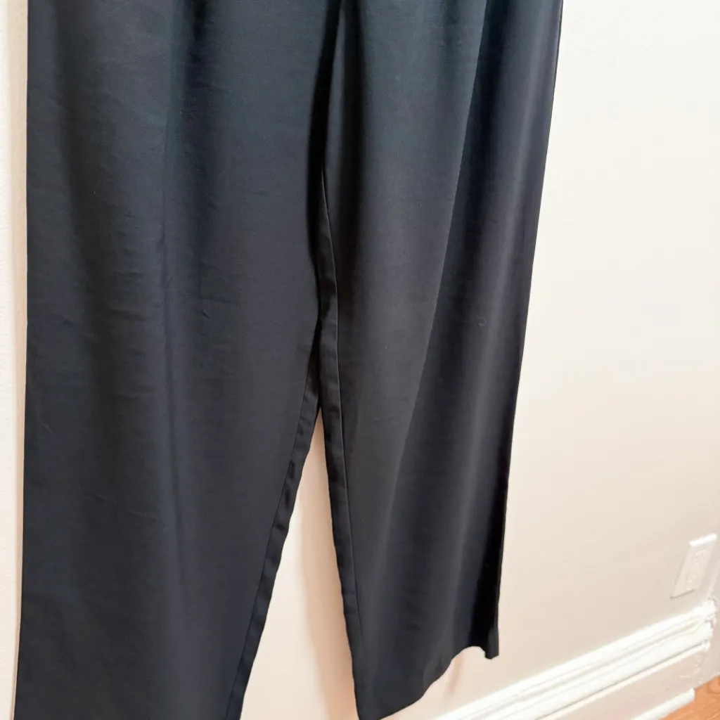 A new day crepe pleated high rise trousers work pants size 6 NWT black straight - Image 3