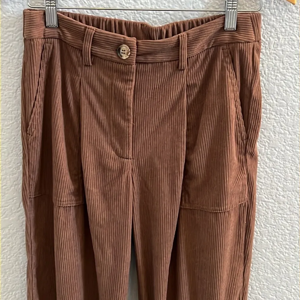 Halara Mid Rise Button Zipper Pockets Corduroy Casual Joggers Size Small - Image 7