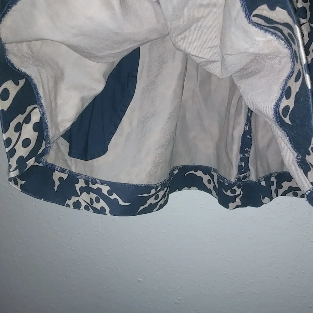 French Connection 8 Cotton Strapless Mini Dress Navy Creme - Image 3