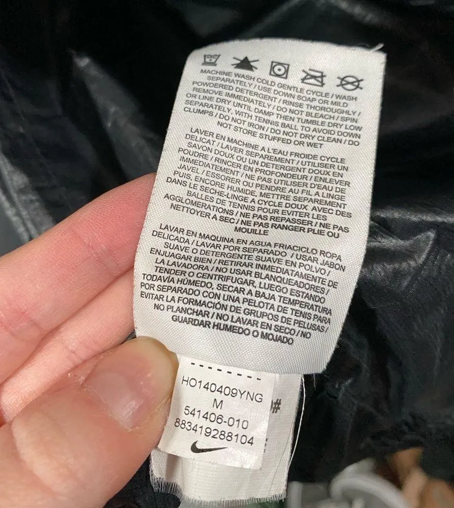 Nike Cascade Hooded Tech Down Puffer Black Quilted Coat Women's Medium - Image 10