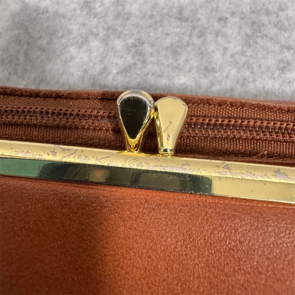 Vintage Rolfs Women's Brown Leather Wallet Floral Embossed Checkbook - Image 3