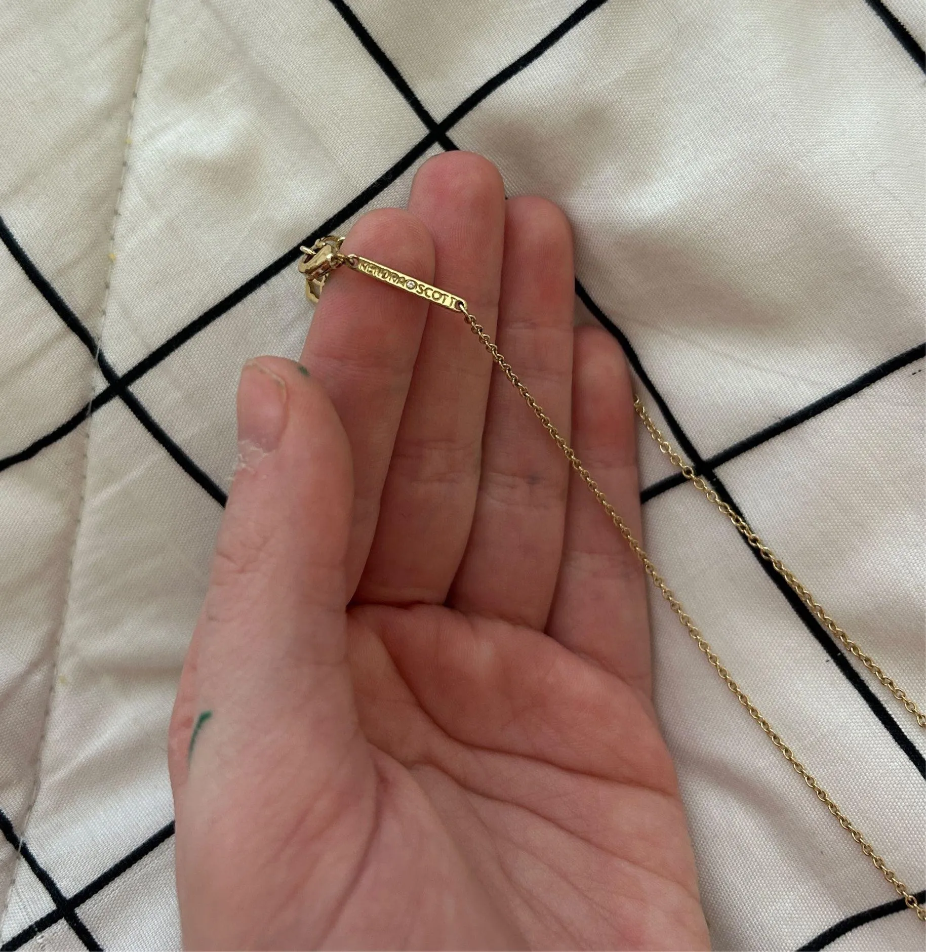 Gold Kendra Scott Elisa Cobalt Necklace Cat's Eye - Image 4