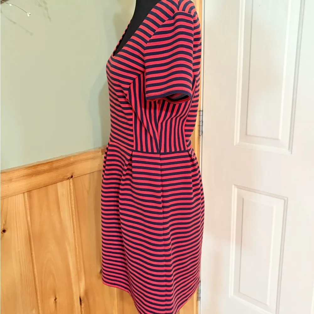 Madewell Red and Blue A-Line Mini Dress - Image 3