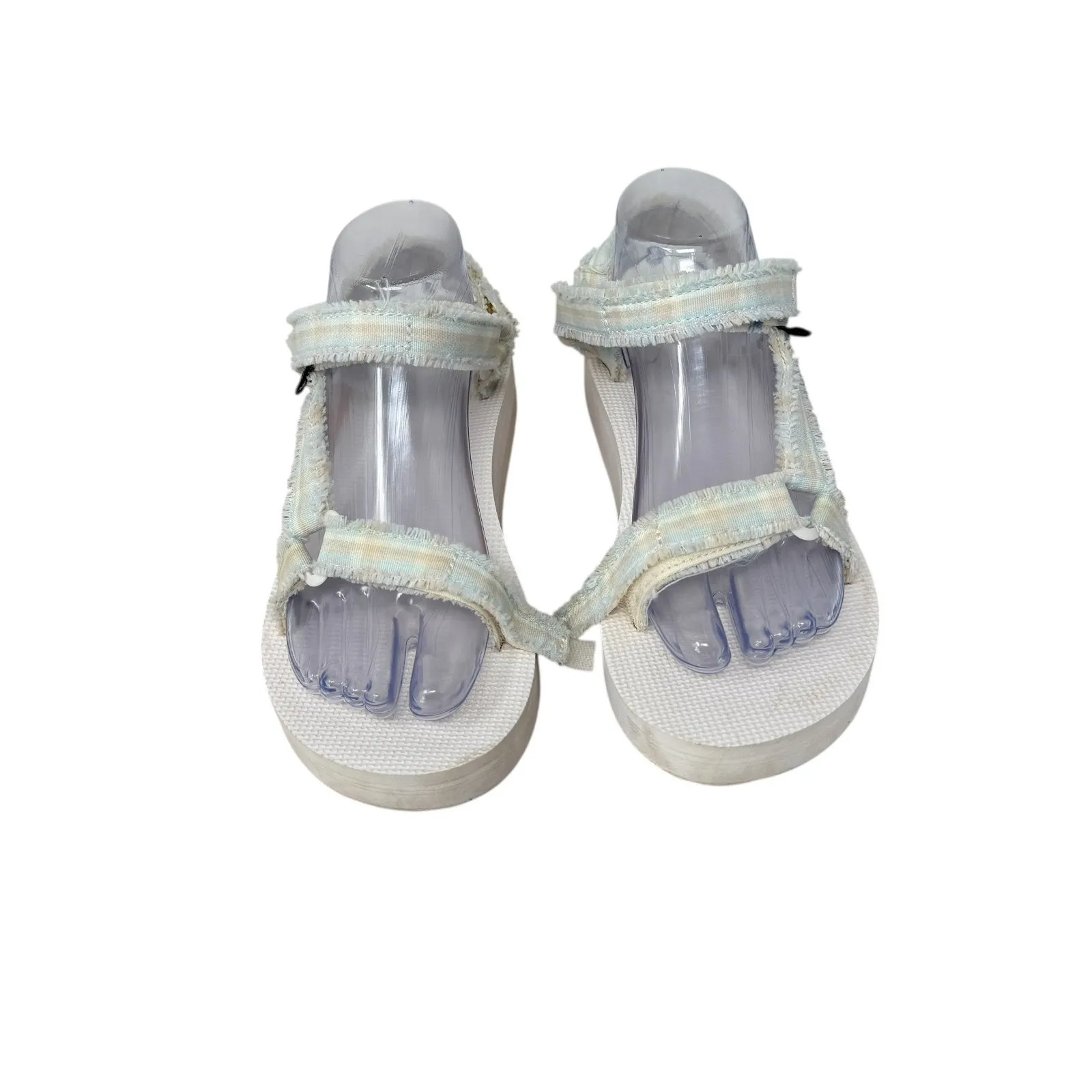 Teva Midform Fray Sandals Cream Striped Outdoor Hiking Gorpcore Travel Womens 8 - Image 2