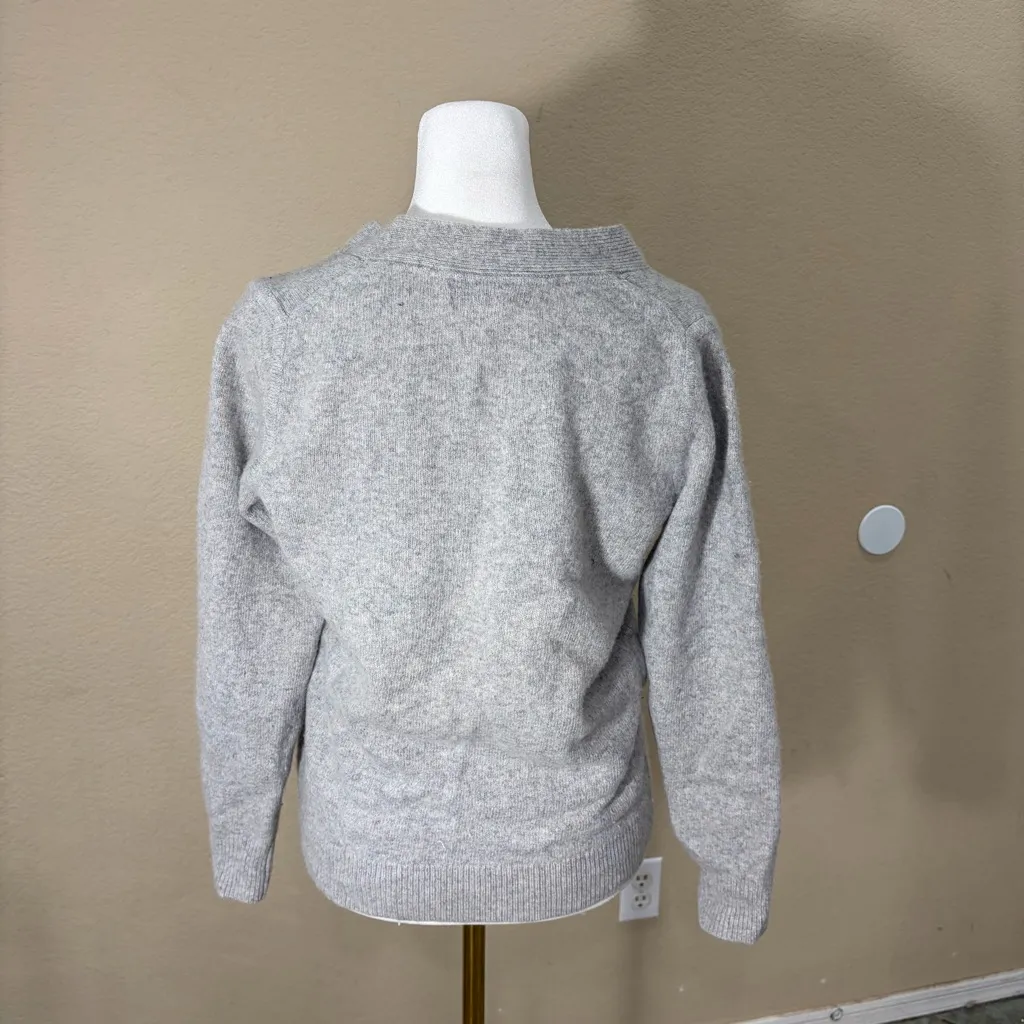 Banana Republic Cardigan Sz M Italian wool/cashmere blend Gray Casual Minimalist - Image 5