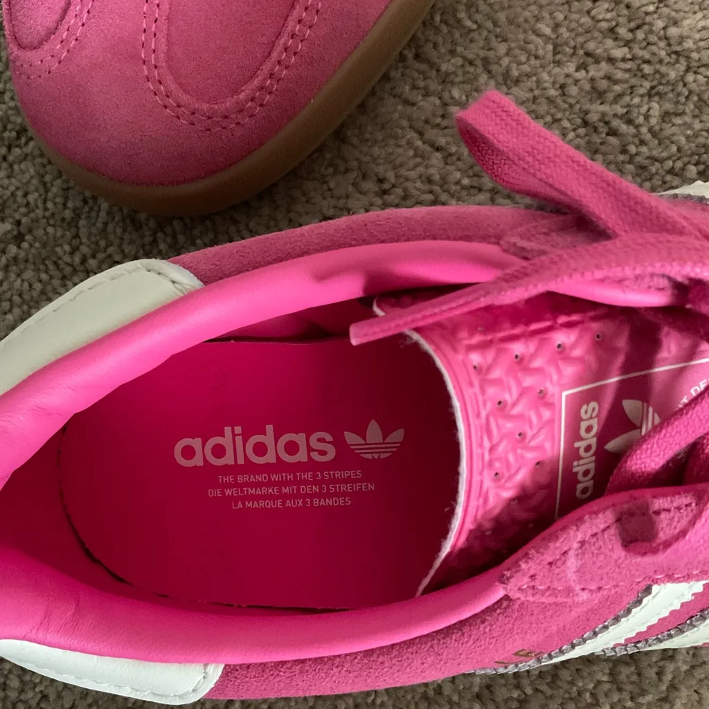 Adidas Women's Gazelle Pink Suede Leather Shoes Size 6 - Image 4