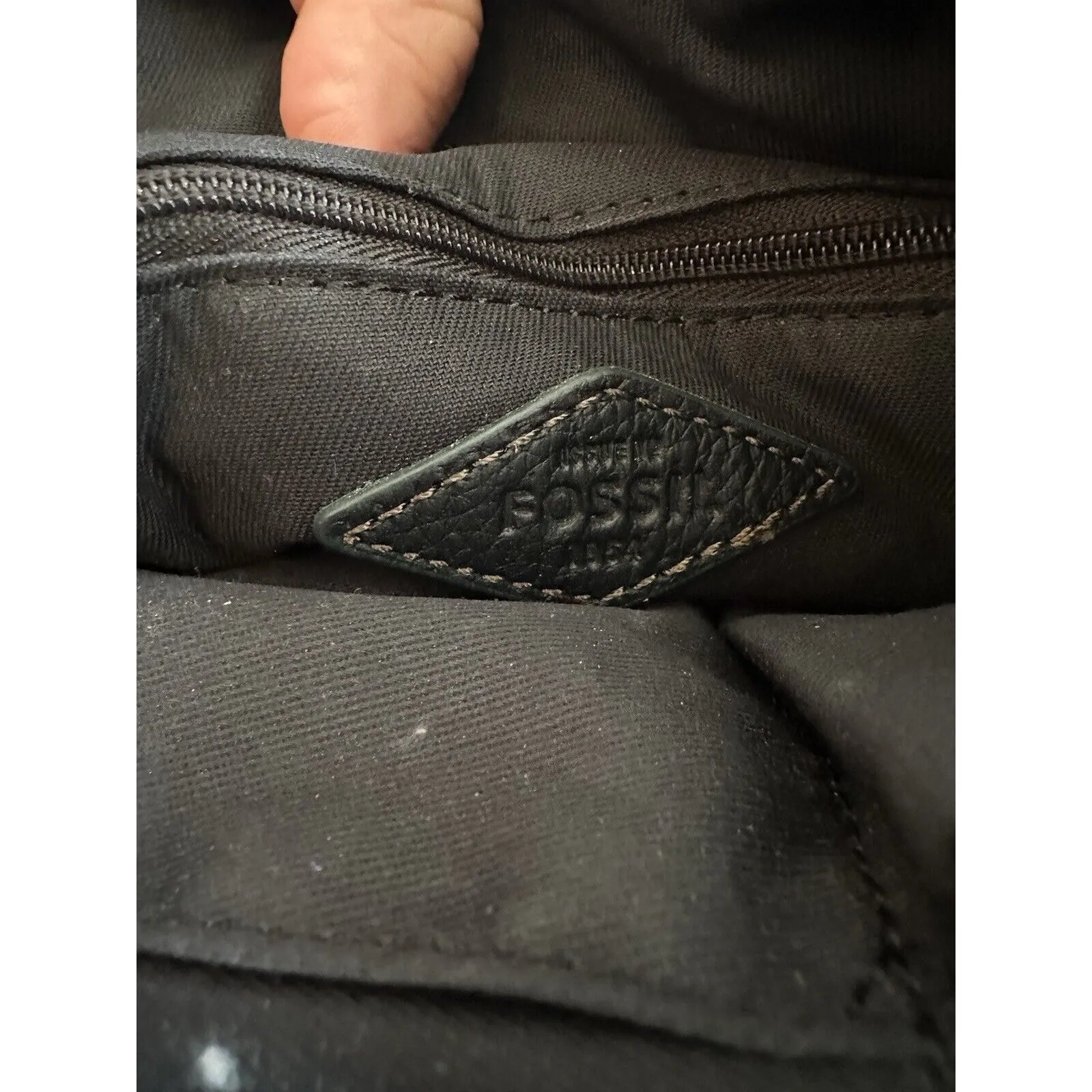 Fossil Purse Vintage Black~ Sparkle Key Hardware Zip Close Pockets Medium Size - Image 6