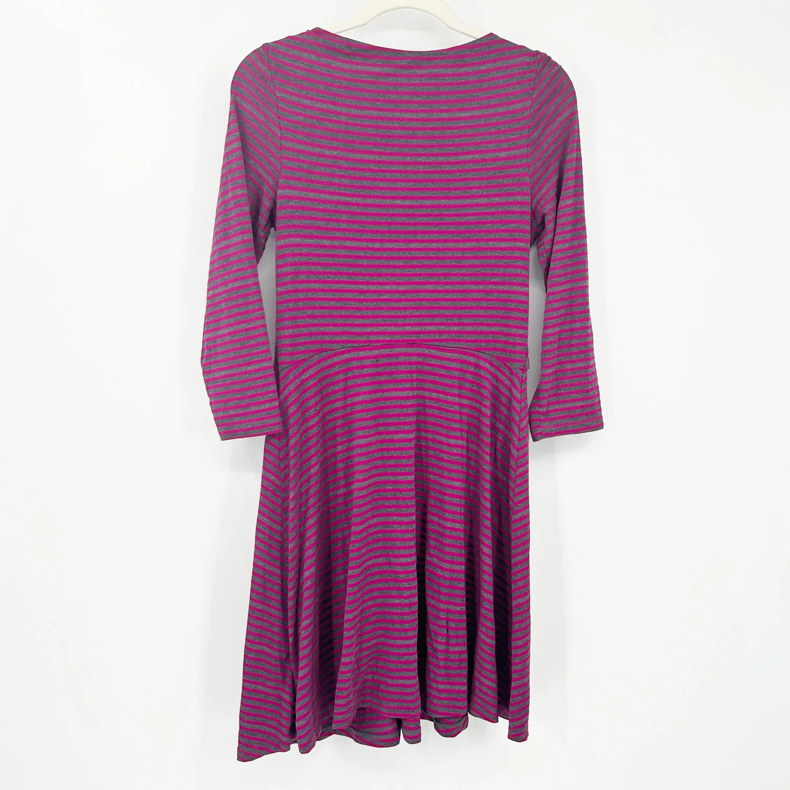 Anthropologie Lilka Torsade Striped Jersey Twist‎ Front 3/4 Sleeve Dress Size M - Image 8