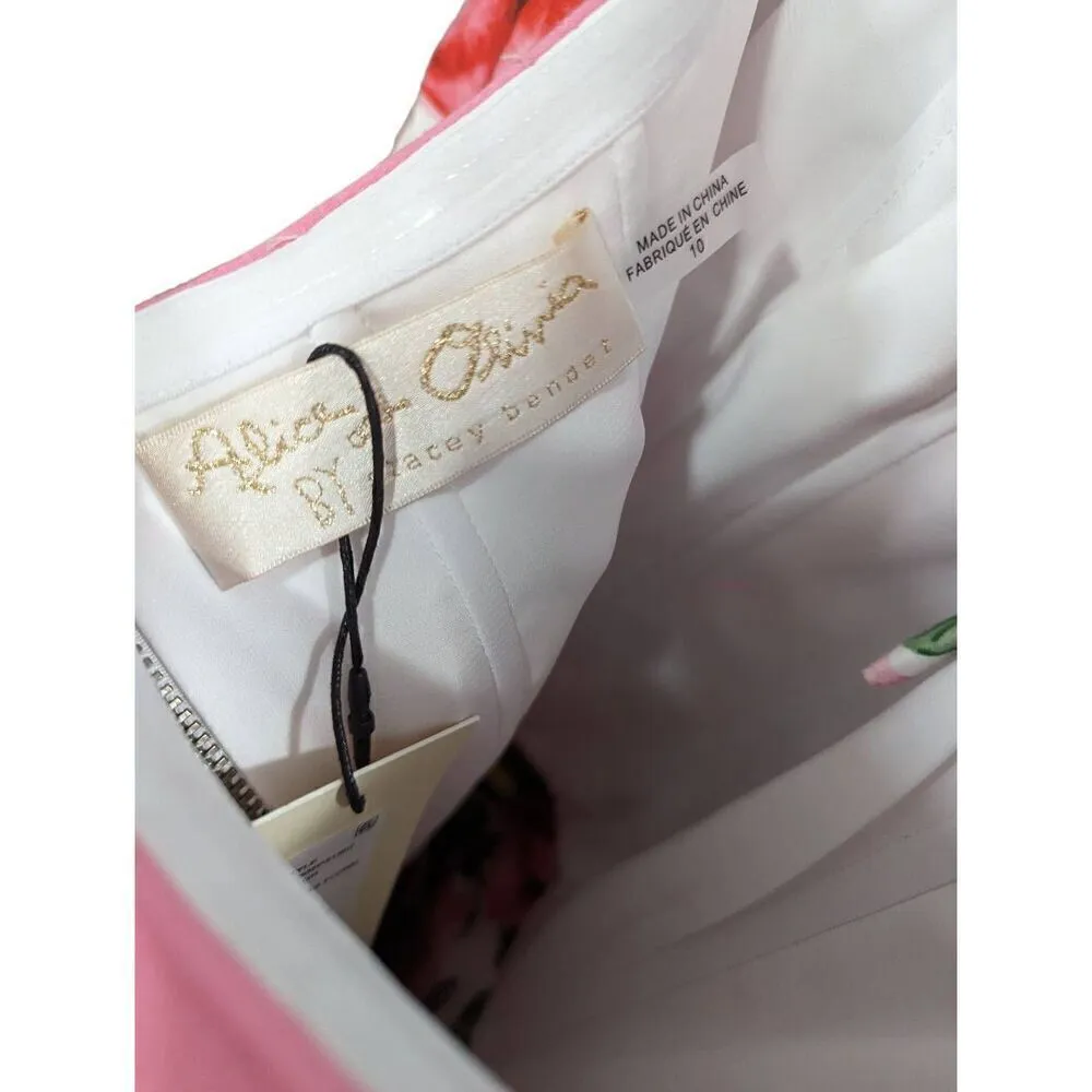 Alice + Olivia Florence Halter high tea floral dress Size 10 NEW - Image 6