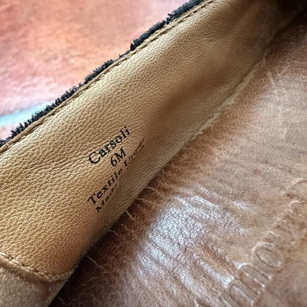 L'Amour Des Pieds Black Velvet Embroidered Loafers Size 6M - Image 6