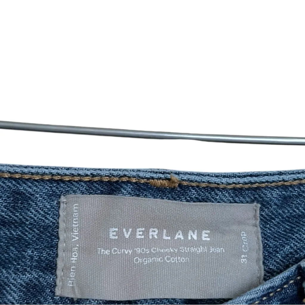 Everlane 90's Cheeky Straight Leg High Rise Curvy Jeans sz 31 Crop - Image 5