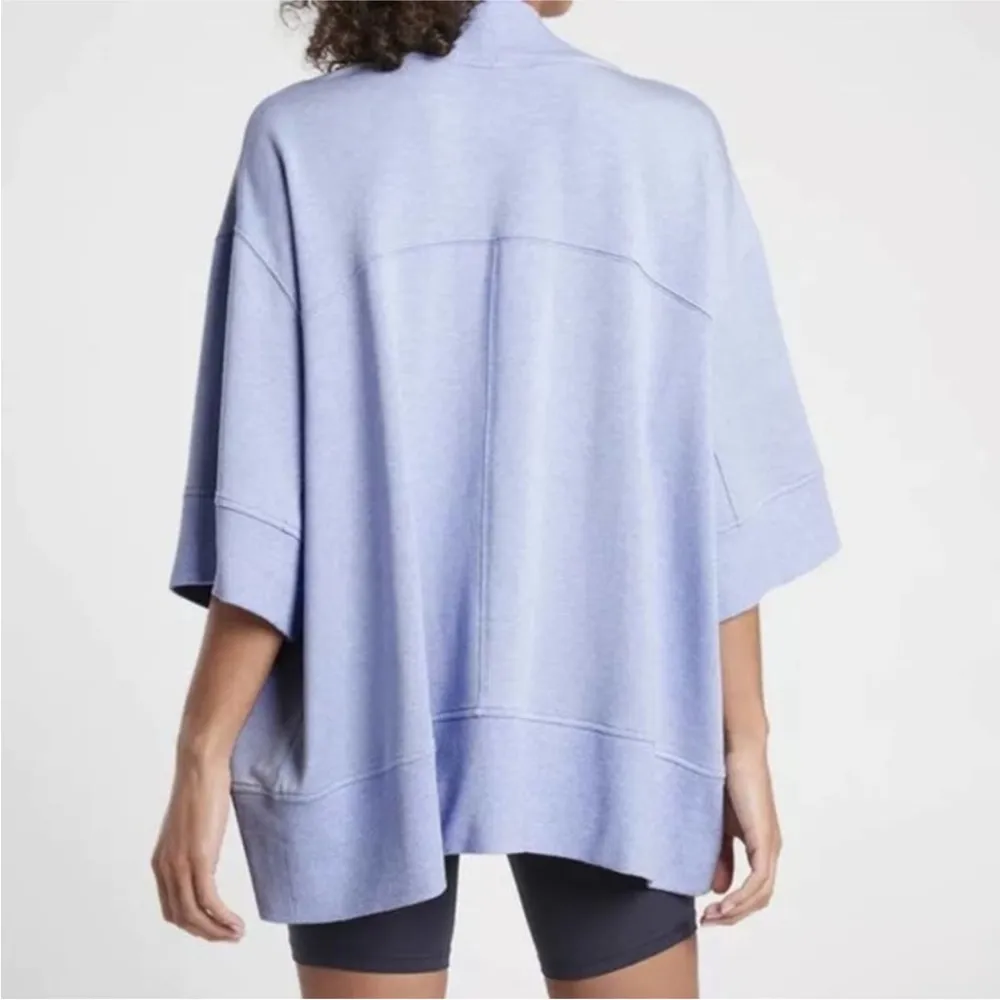 Athleta Lotus Wrap Blue Heather Open Front Cardigan with Pockets Size XXS/XS - Image 2