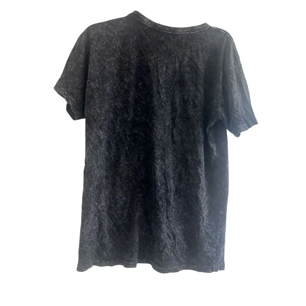 ✨Nirvana Washed Black Yellow Smiley Logo Graphic Design Sz Medium T-Shirt✨ - Image 2