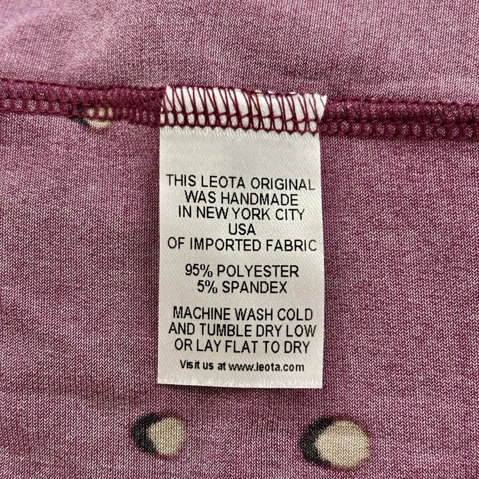 NWT Leota Size L Purple Gold Metallic Polka Dot Jersey Dress - Made in USA - Image 4