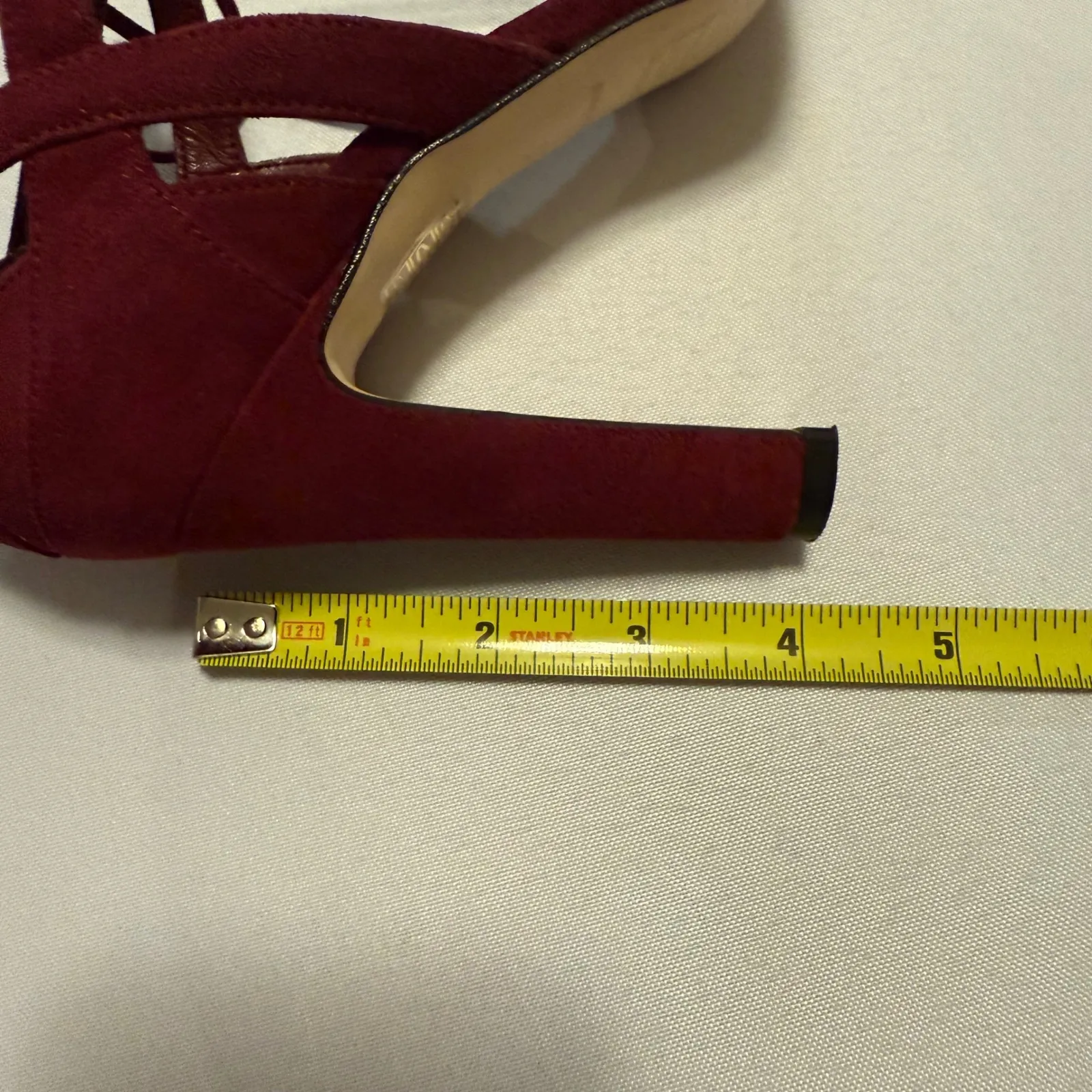 Dune London 267 Cannas d'Orsay Pumps Lace Up Stiletto Heels Burgundy Suede Sz 37 - Image 9