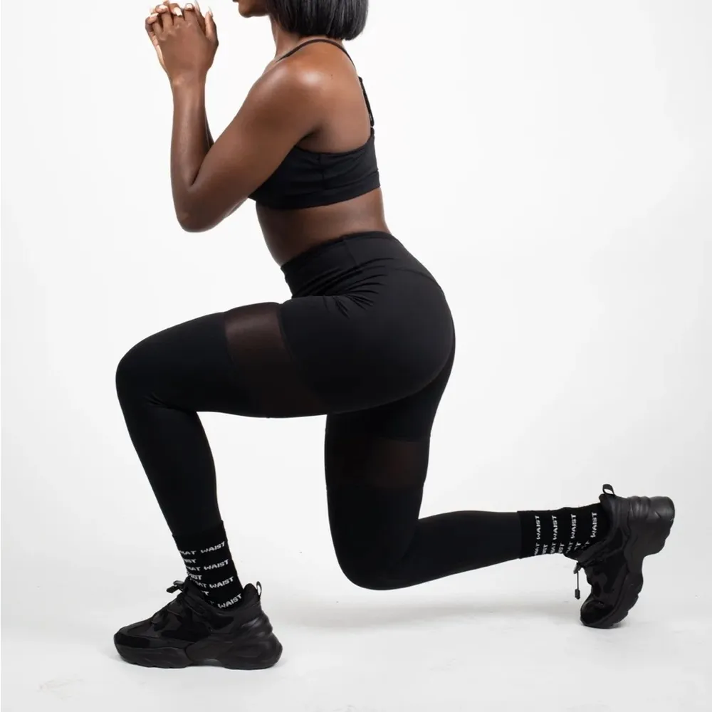What waist fitness seasonal black legging monsoon mesh - Image 3