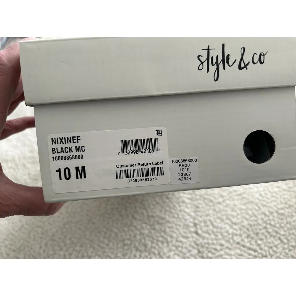 Style & Co Nixine Womens Faux Suede Flat Slip On Shoe Black US Size 10M - Image 6