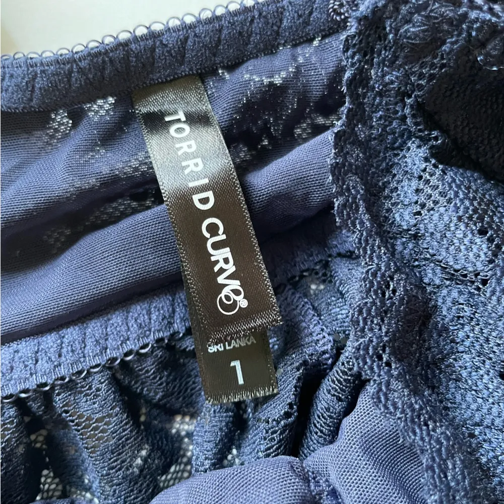 Torrid Curve Simply Lace Baby Doll Lingerie Plus Women’s Size 1X Blue Top A11 - Image 9