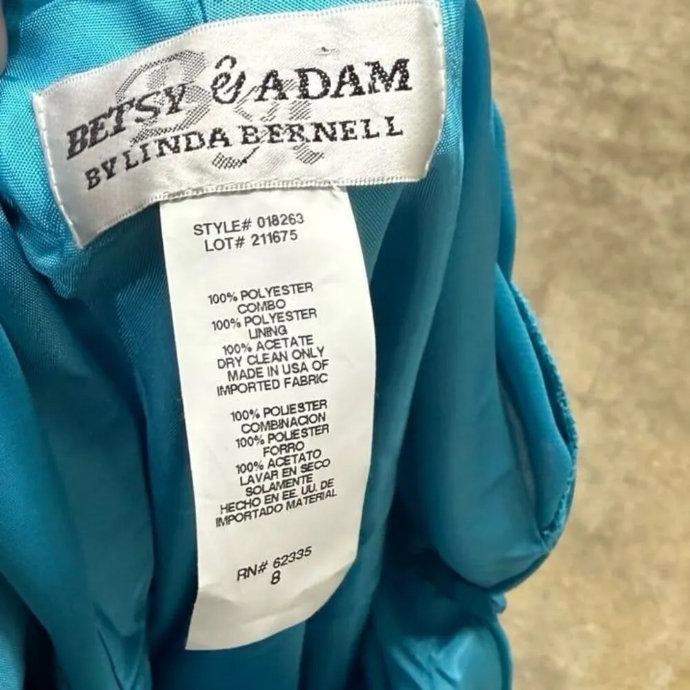 Vintage y2k turquoise blue halter mermaid maxi dress - Image 4