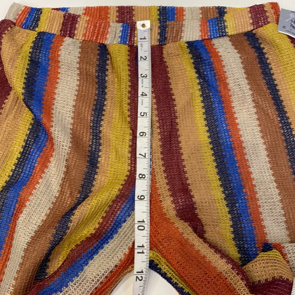 Sweet Rain Striped Wide Leg Colorful Sheer Pants w/ Shorts Lining NWT Sz XL - Image 11