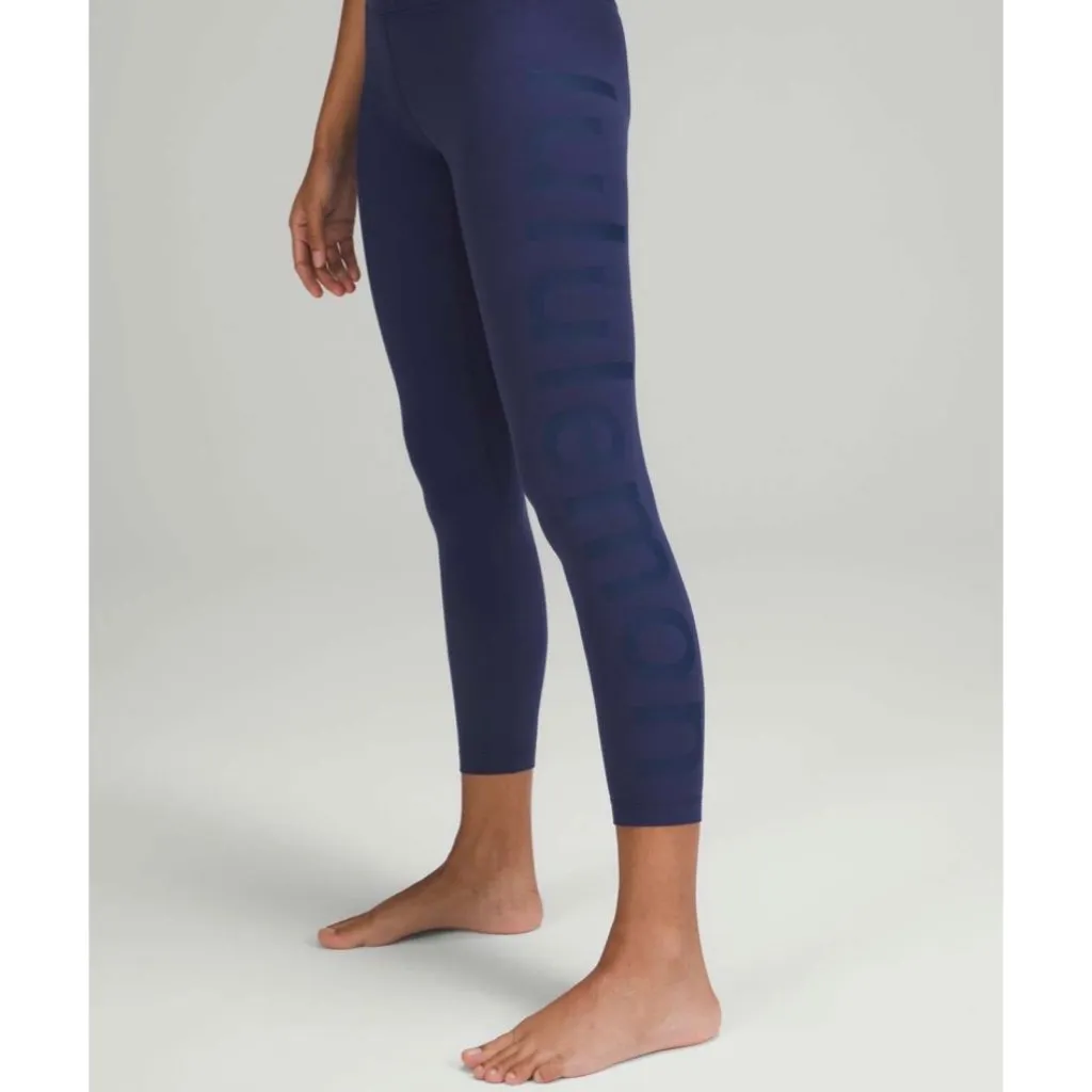Lululemon Align High Rise Graphic Logo Leggings Night Sea Size 8 - Image 3