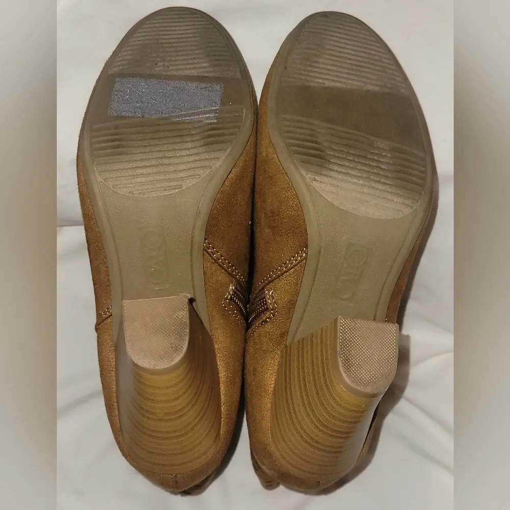 Cato Brown Vegan Suede Heeled Booties Size 7.5 - Image 2