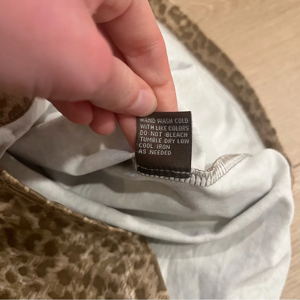 J. McLaughlin Panama Faux Wrap Dress Brown Cheetah Leopard Catalina Cloth Size S - Image 5