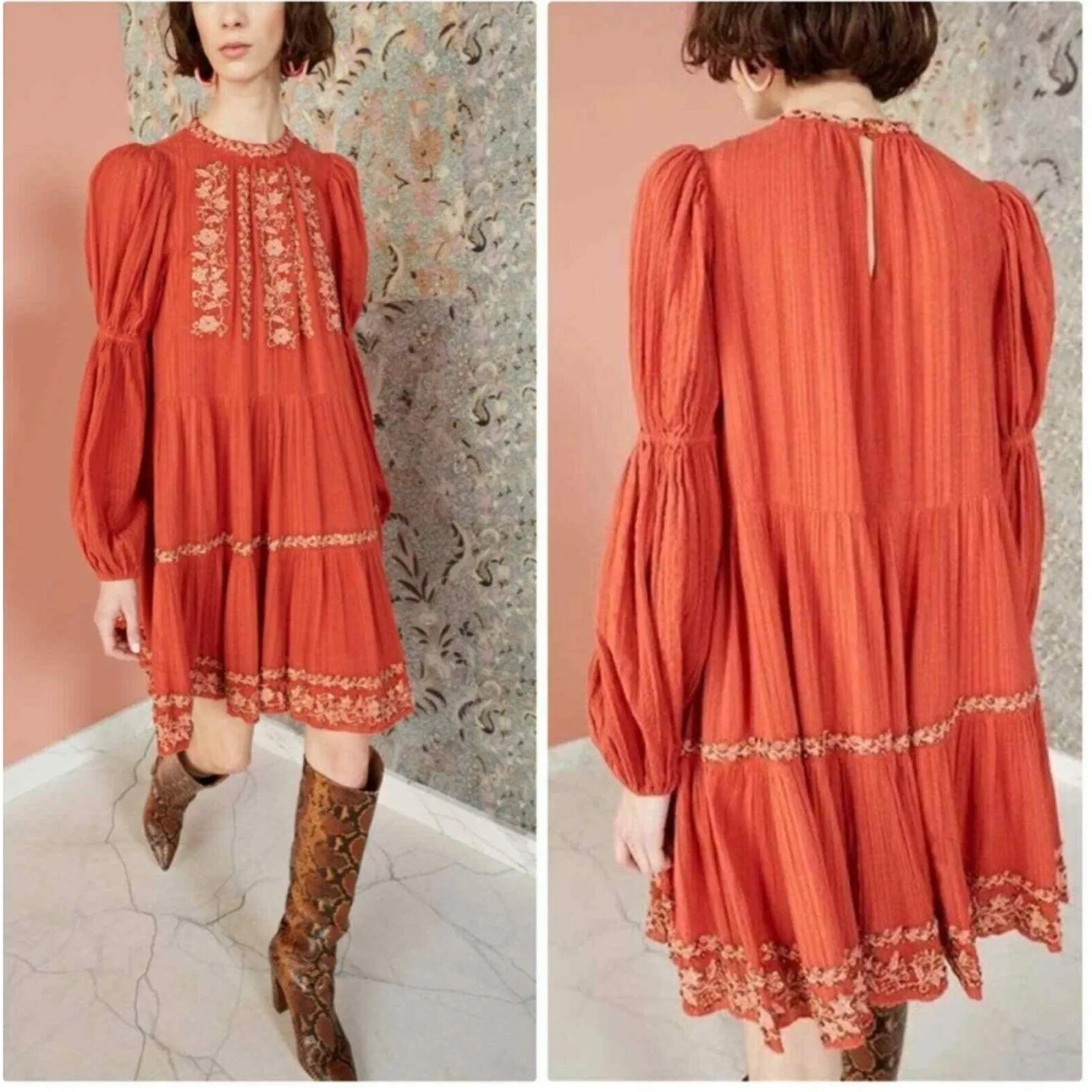 Ulla Johnson Mini Dress Embroidered Beaded - Image 2