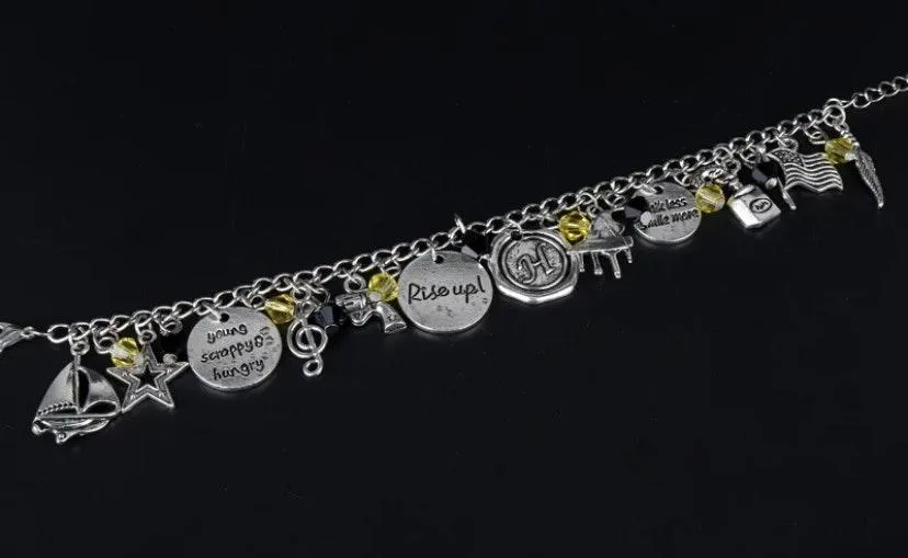New Hamilton Broadway Music Charm Bracelet Silver - Image 5