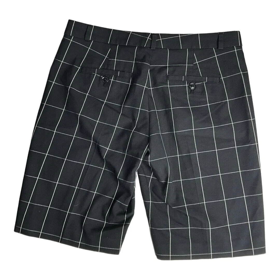 Banana Republic Shorts Womens 4 Black White Windowpane Plaid Bermuda Modest‎ - Image 2