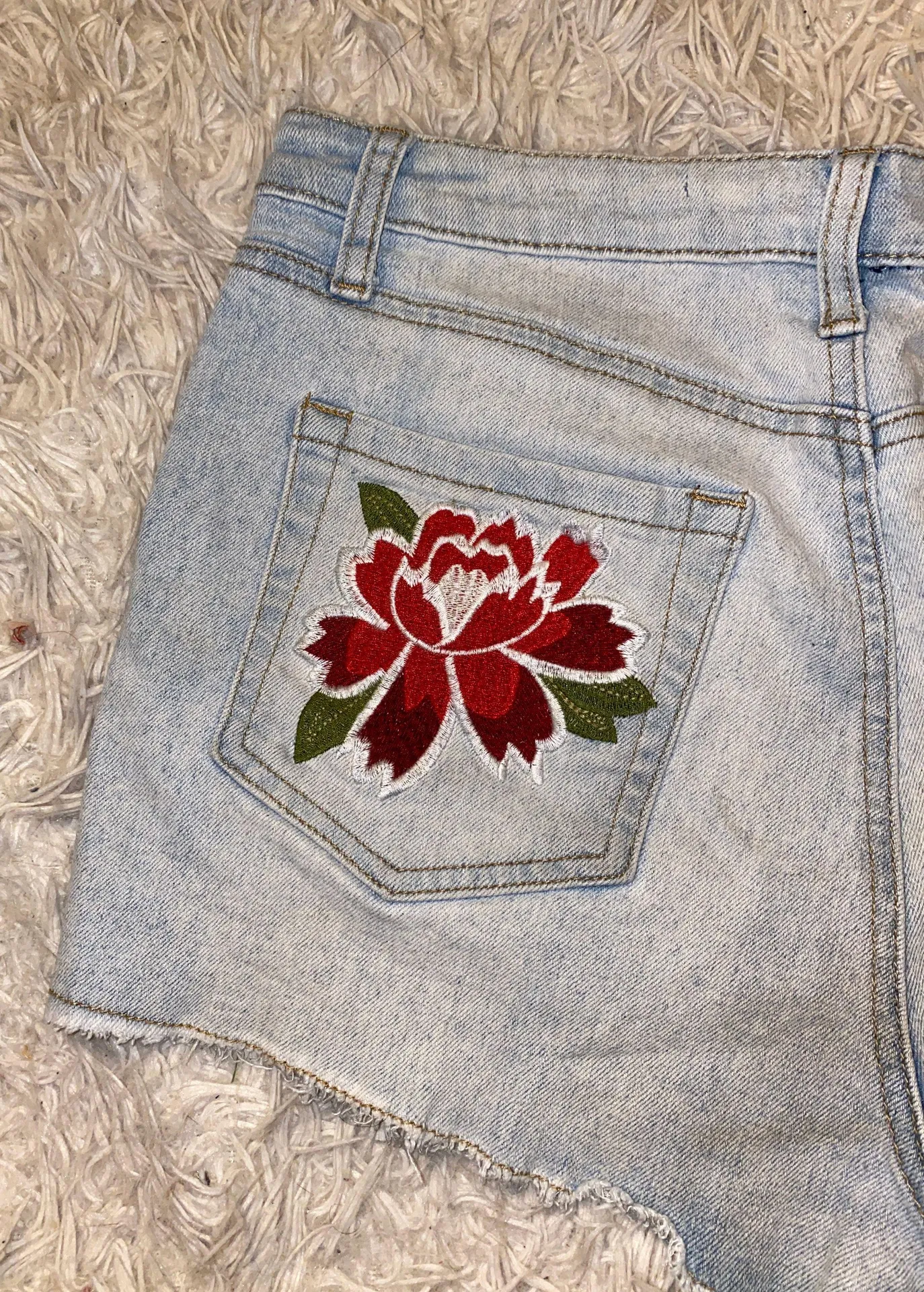 Embroidered Flower Shorts Multi Size 6 - Image 5