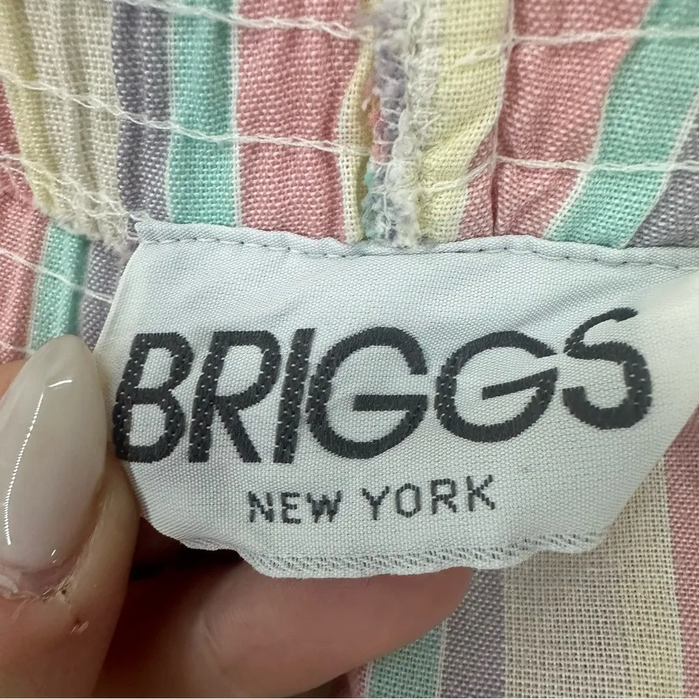 Briggs 80’s Casual Striped Long Shorts Womens Large Pastel Multicolor - Image 7